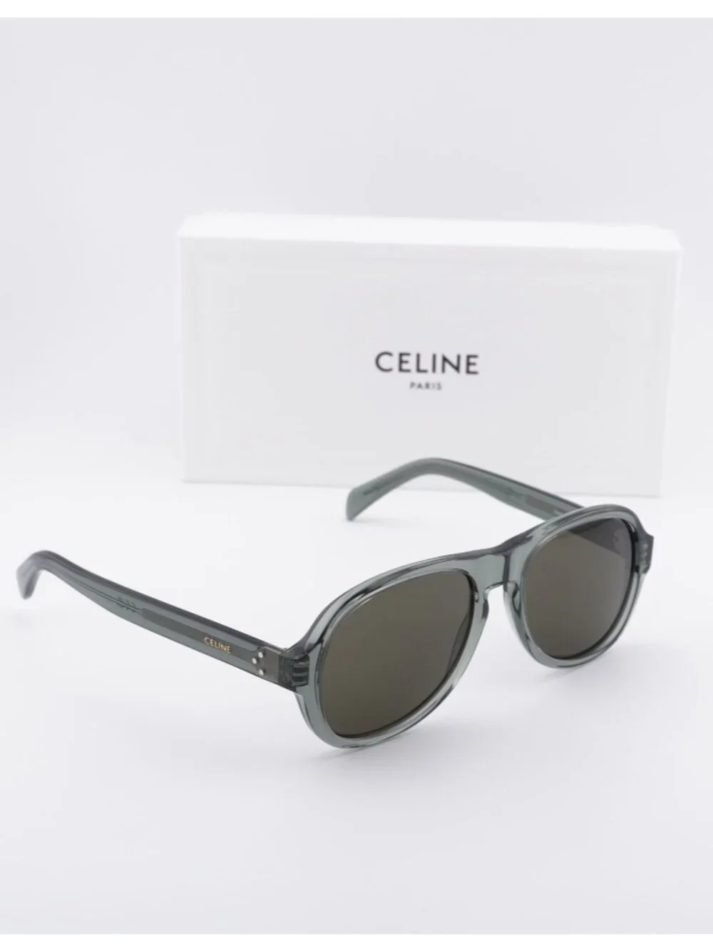 Celine CL40298I 93E Aviator Sunglasses - Green / Brown